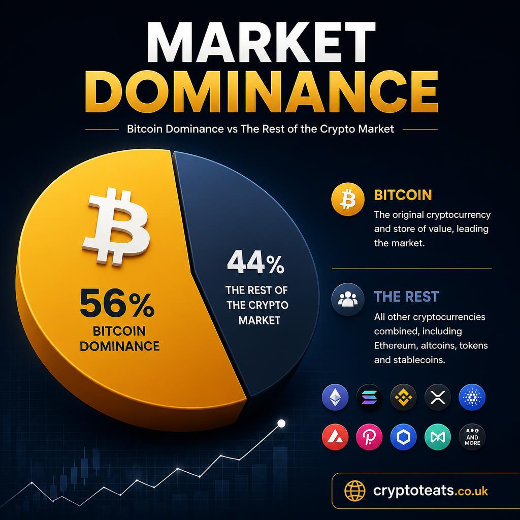 Chart showing Bitcoin's market dominance compared to the rest of the crypto market